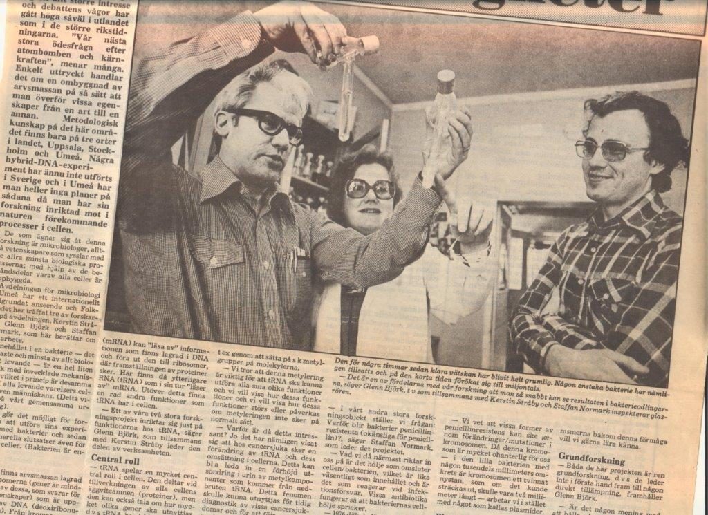 Västerbottens-Kuriren presented an article about the importance of basic research and not only research in applied microbiology.